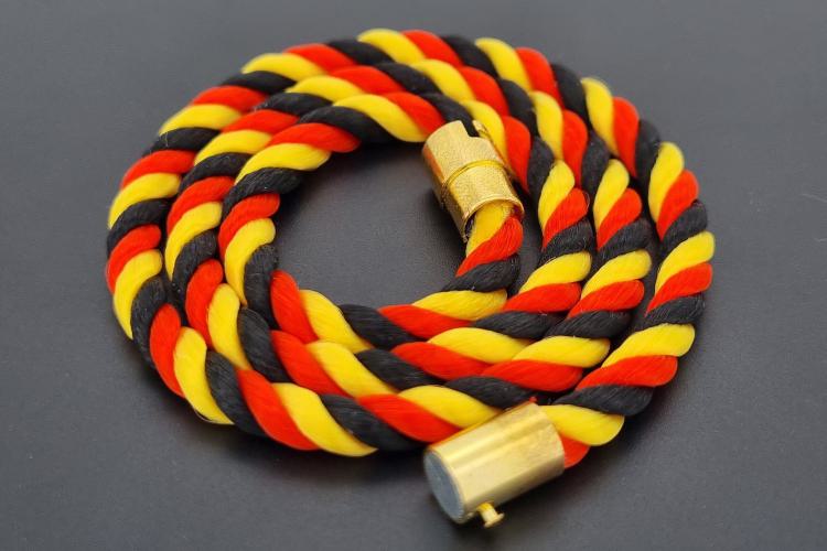 Fanartikel Seidenkordel - Collier, schwarz / rot / gelb , Länge ca. 45cm