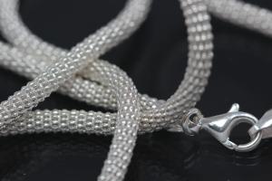 Popcorn Chain Necklace approx. size Ø3,7mm with trigger clasp, 925/- Silver