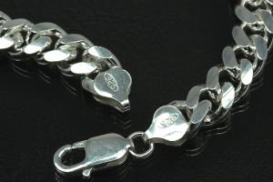 Curb Chain Necklace 925/- Silver with trigger clasp approx.width 9,0mm