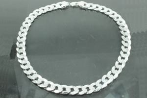 Curb chain 6 sides diamond cut 925/- Silver with trigger clasp approx. width 15,6mm