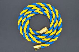 Fanartikel Seidenkordel - Collier, blau / gelb , Länge ca. 45cm