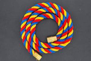 Fanartikel Seidenkordel - Collier, blau / gelb / rot , Länge ca. 43-45cm