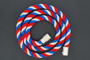 Fanartikel Seidenkordel - Collier, blau / weiss / rot , Länge ca. 45cm