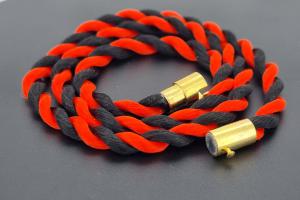 Fanartikel Seidenkordel - Collier, rot / schwarz , Länge ca. 45cm