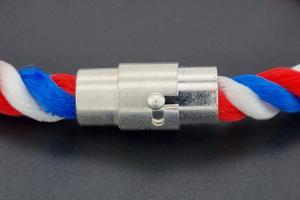 Fanartikel Seidenkordel - Armband, blau / weiss / rot , Länge ca. 16cm
