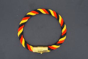 Fanartikel Seidenkordel - Armband, schwarz / rot / gelb , Länge ca. 16cm